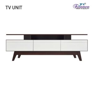 Lumiere TV Unit with Shelve and Drawer Storage MDF Walnut White