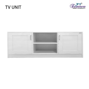 Calista TV Unit with Door and Shelve Storage MDF White