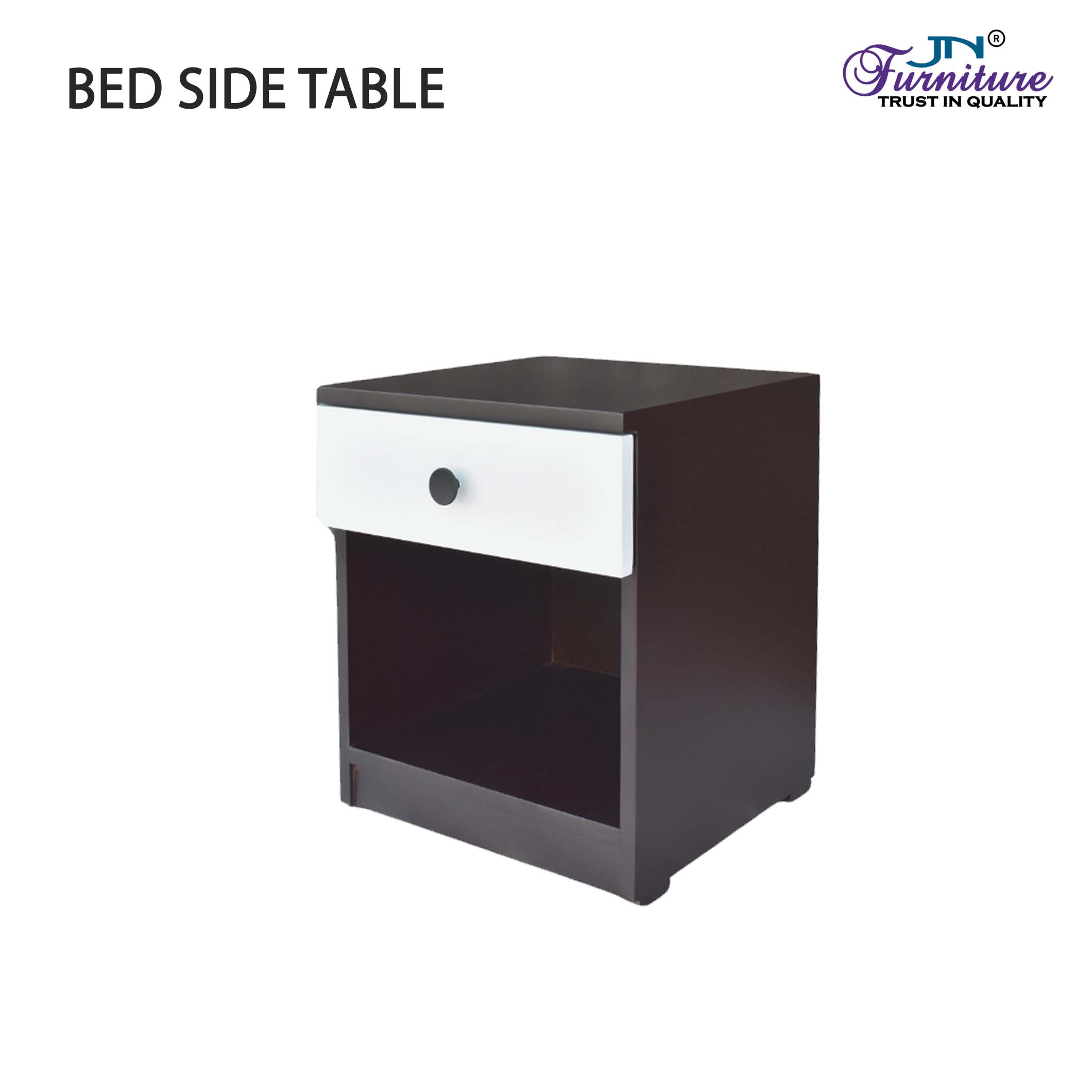 BST10 Velora Bed Side Table HDMR Walnut White - JN Furniture bedside table in Jaigaon