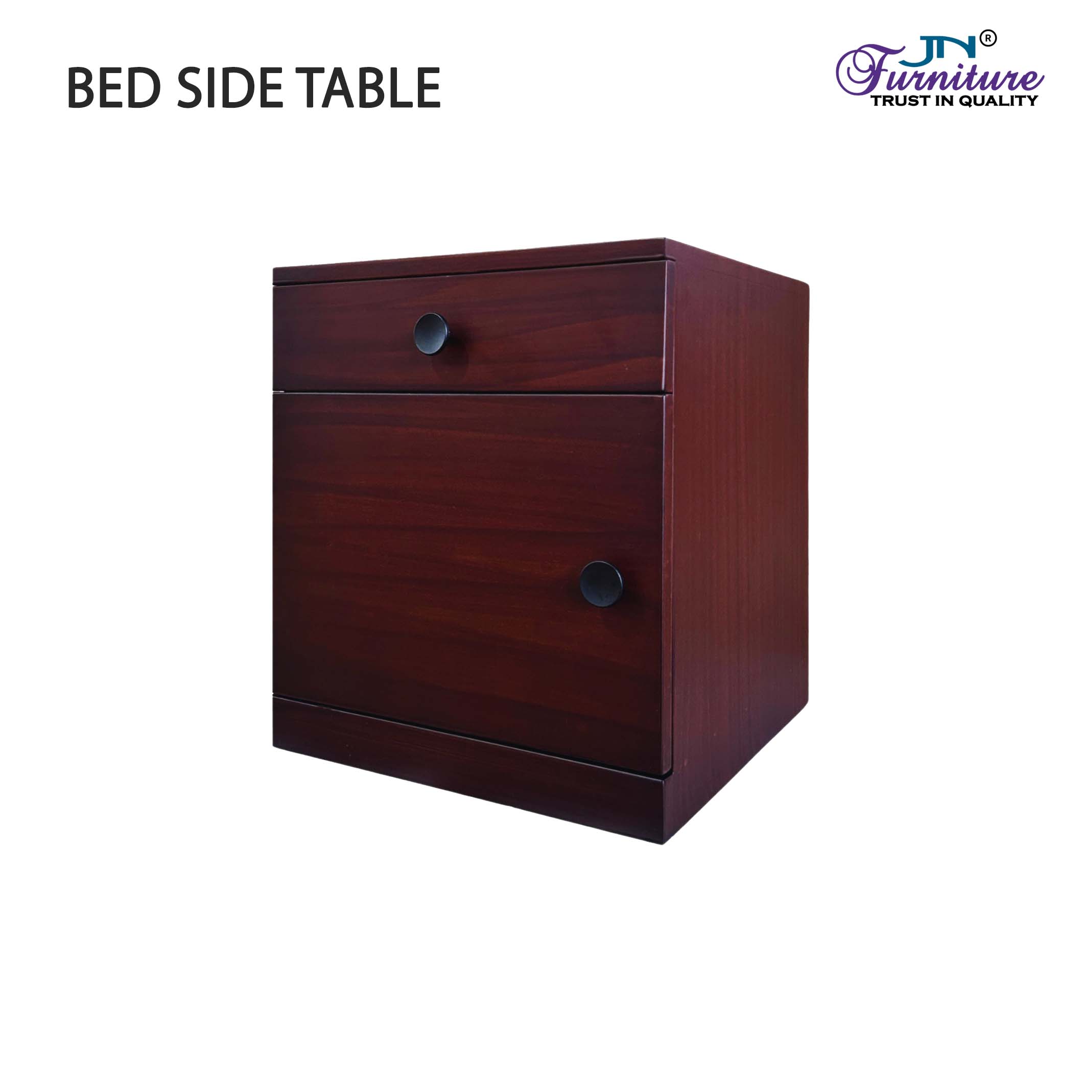 BST11 Deluna Bed Side Table MDF Walnut Stained - JN Furniture bedside table in Jaigaon