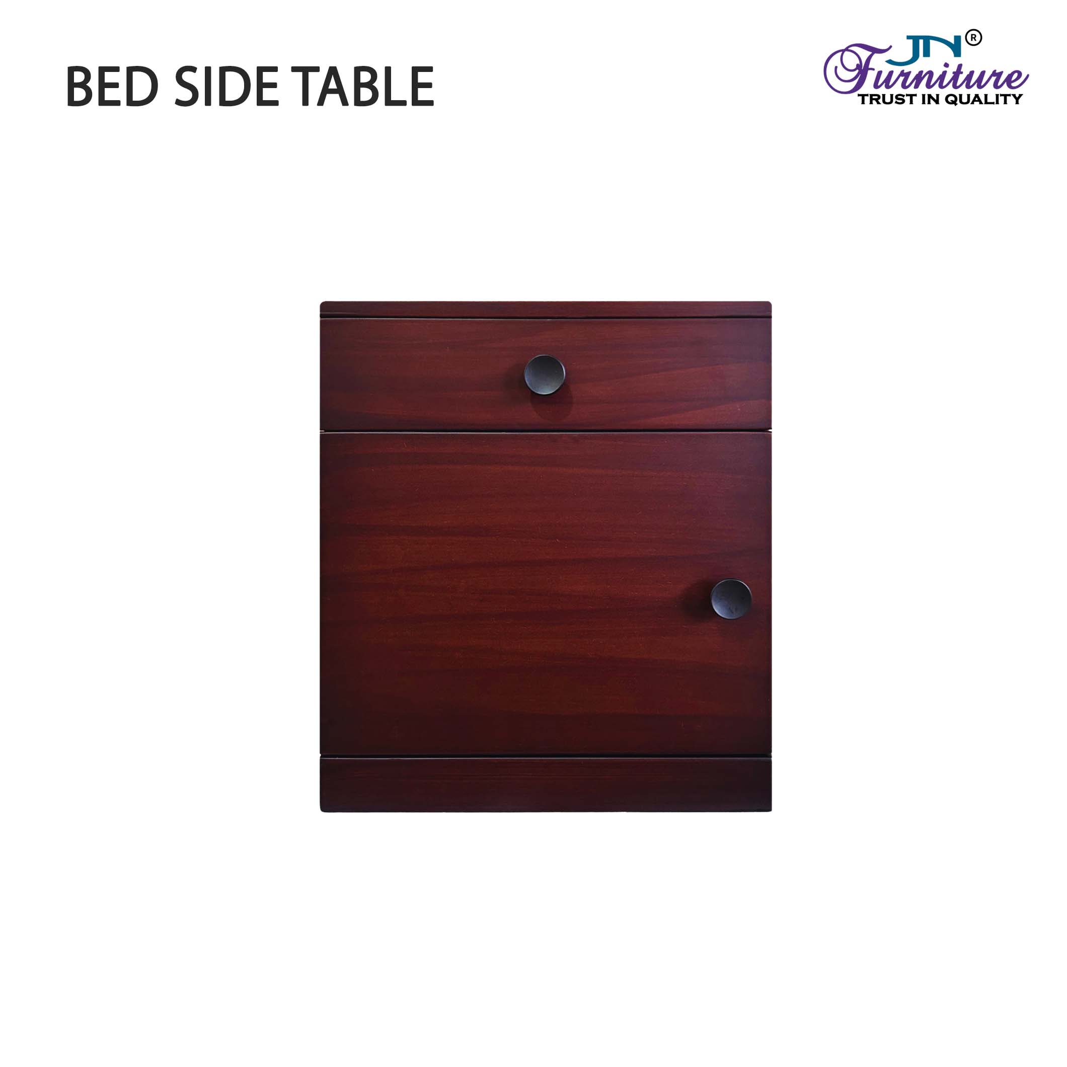 BST13 Deluna Bed Side Table MDF Walnut Stained - JN Furniture bedside table in Jaigaon
