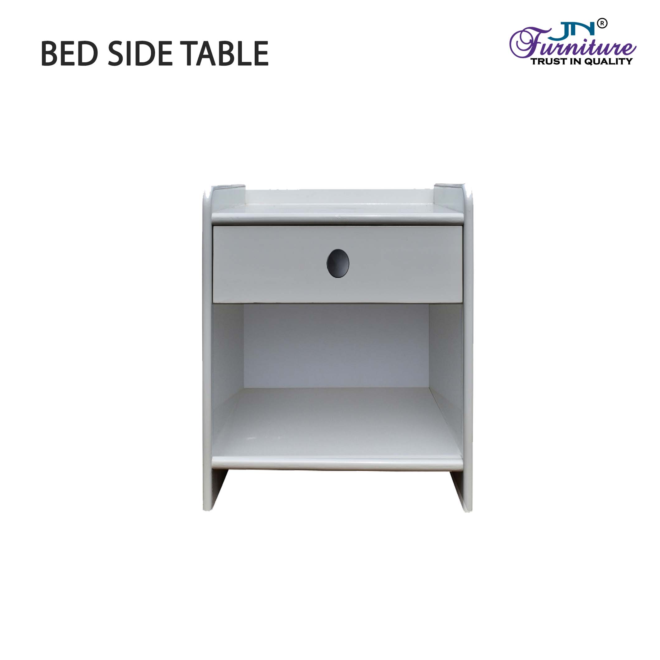 BST2 Veyra Bed Side Table Rubberwood White - JN Furniture bedside table in Jaigaon