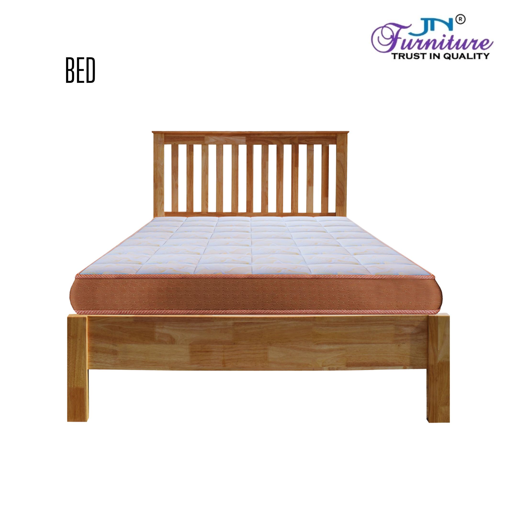 D (2) Flair Rubberwood Queen Size Low Bed Natural - JN Furniture bed in Jaigaon