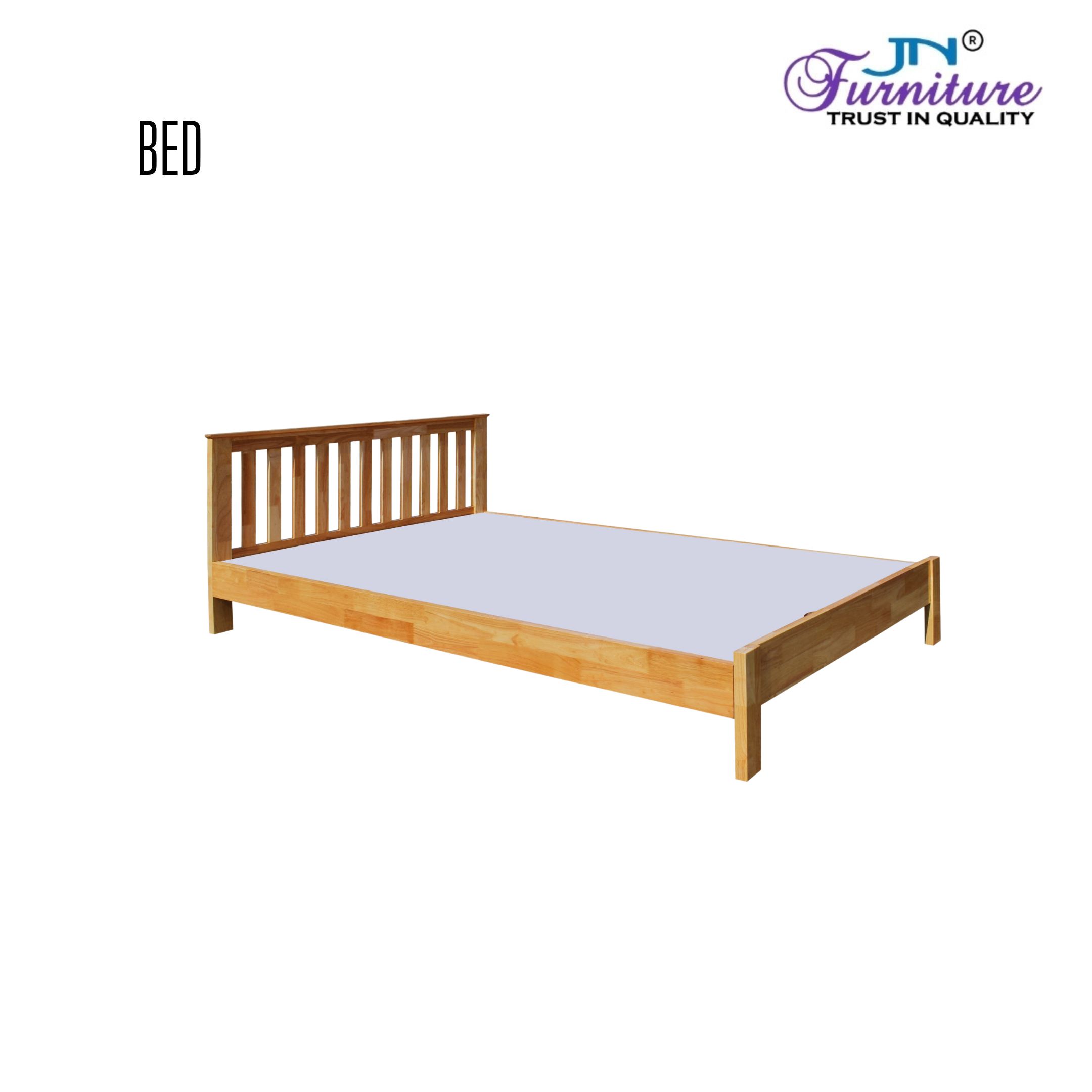 D (3) Flair Rubberwood Queen Size Low Bed Natural - JN Furniture bed in Jaigaon