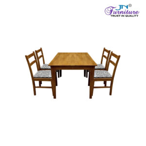 Fynor 4 Seater Dining Table Set Rubberwood Natural