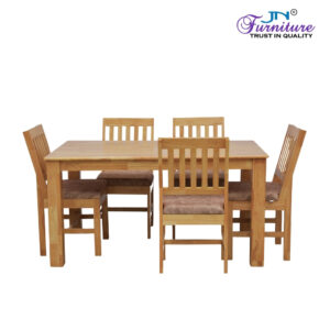 Lynor 6 Seater Dining Table Set Rubberwood Natural