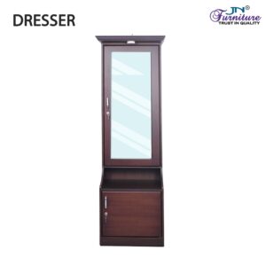 Mirora Dressing Mirror with Storage MDF Walnut Stained