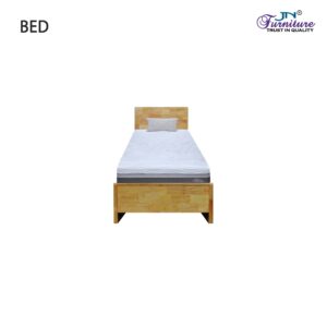 Axio Single Size Bed with Headrest Rubberwood Natural