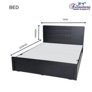 Atria Queen Size Bed with Headrest & Box Storage HDMR Walnut - JN Furniture bed in Jaigaon