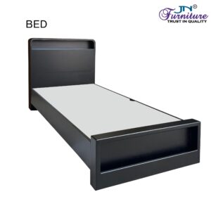 Opalix Single Size Low Bed HDMR Walnut - JN Furniture bed in Jaigaon
