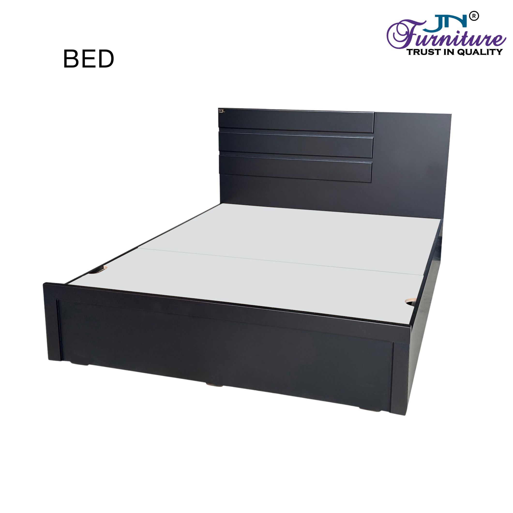 BED (9) Atria Queen Size Bed with Headrest & Box Storage HDMR Walnut - JN Furniture bed in Jaigaon