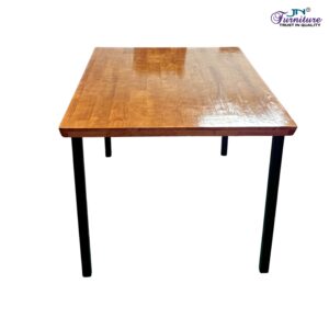 Lunor 4 Seater Dining Table with Metal Base Rubberwood Teak