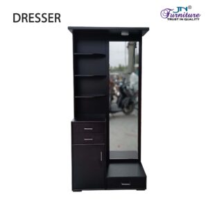 Revona Dressing Mirror with Storage MDF Walnut