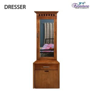 Glimora Dressing Mirror with Storage Rubberwood Teak