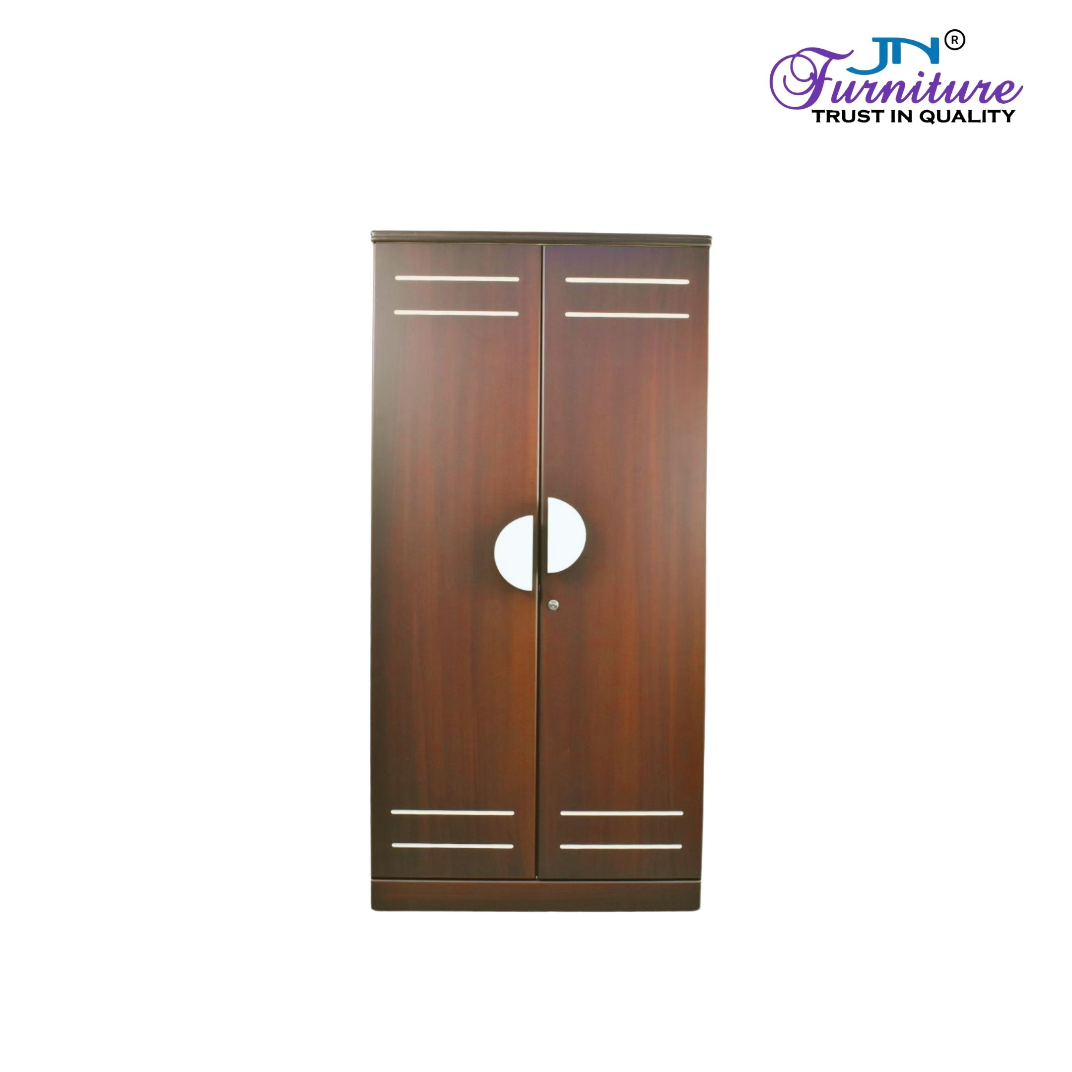161 Vault 2-door wardrobe with burgundy exterior and white interior for Bhutanese homes