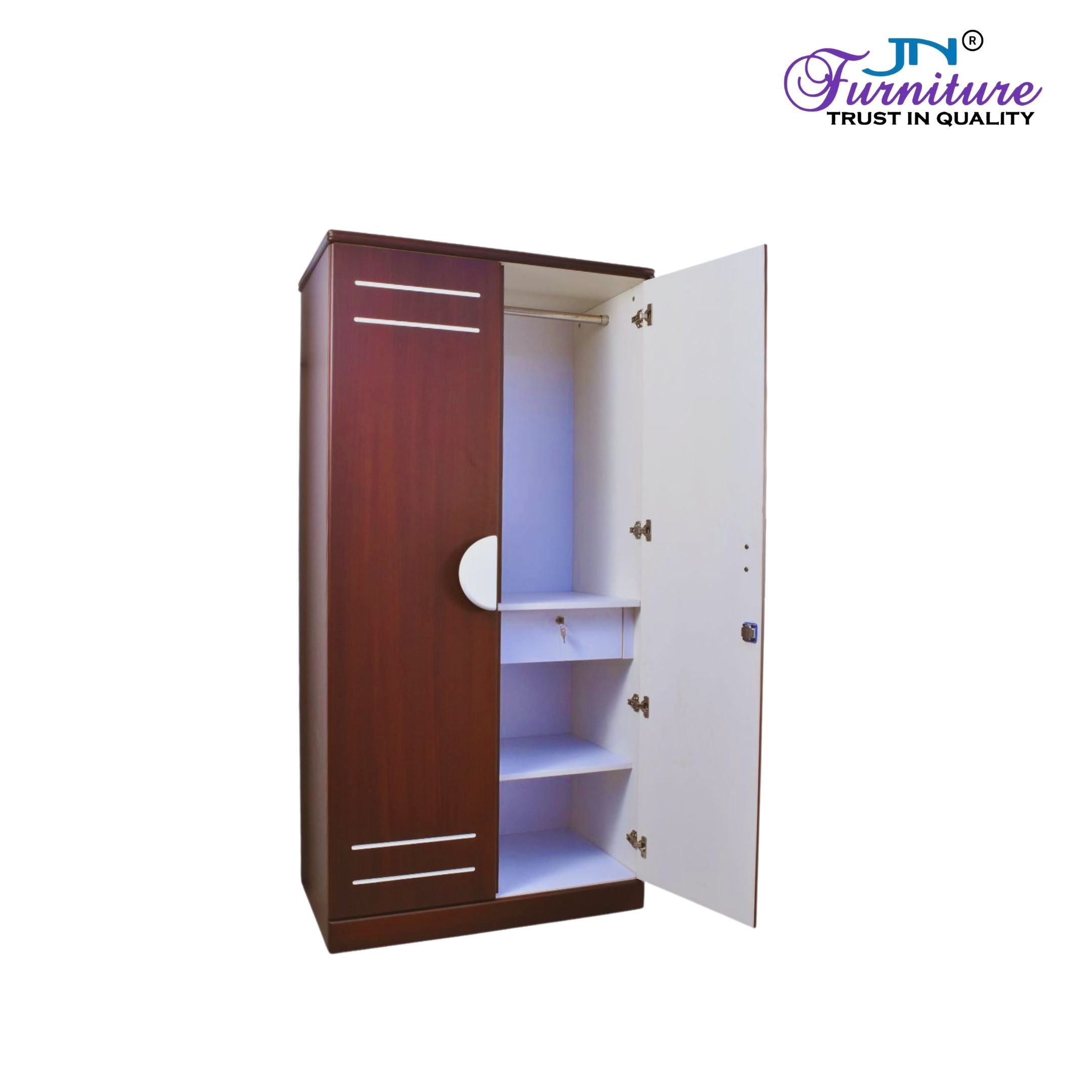163 Vault wardrobe front view showing dual-door design with decorative mirror accents