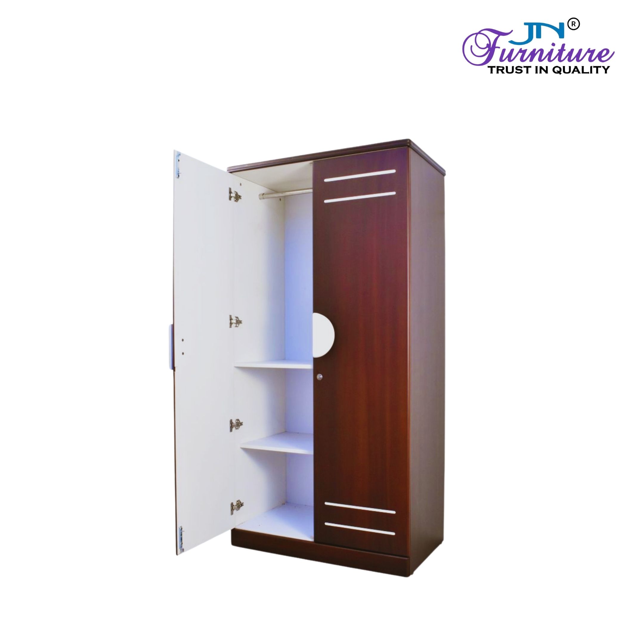 164 Vault wardrobe interior showing hanging section and shelf storage compartments