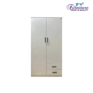 Terra wardrobe interior with hanging space, shelves, and two storage drawers manufactured in Jaigaon