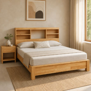 Vynce bed in Natural colour - JN Furniture